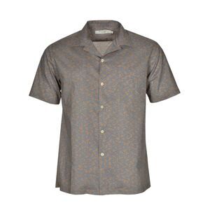 SHADES OF GREY By Micah Cohen Bora Shirt Medium M Grey & Blue Short Sleeve $92